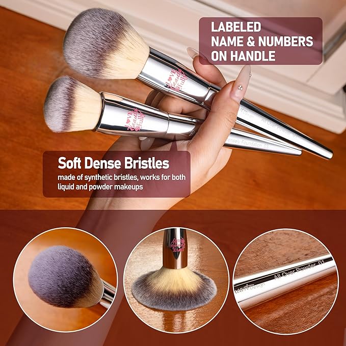 Bueart Design Christmas Gift 26Pcs Pro Makeup Brushes Set with Ultra Soft Dense Hair,Premium Quality Professional Make up Brushes For Foundation,Contour,Blush,Powder Makeup