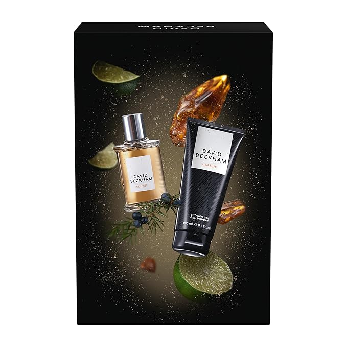 David Beckham Classic Eau de Toilette + Shower Gel Gift Set, Notes of Grapefruit, Cashmere Wood, and Musk, Men's Fragrance, Long Lasting, Everyday Fragrance