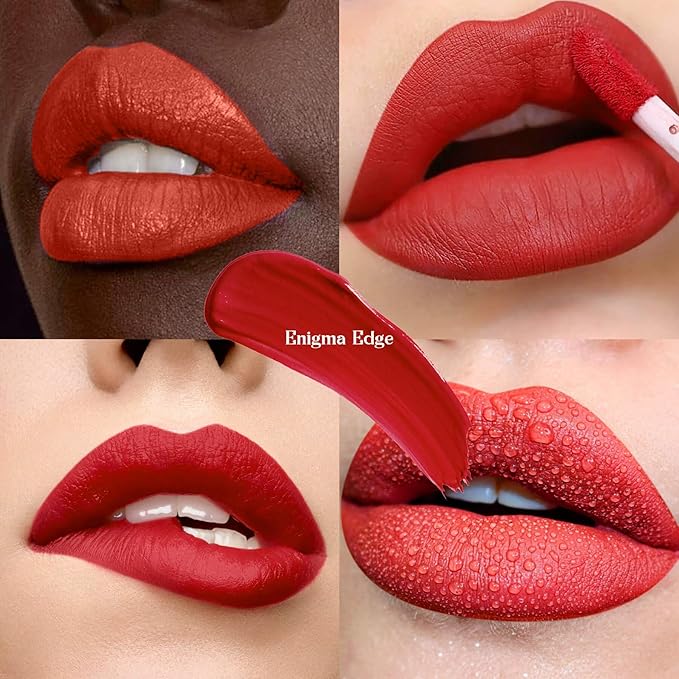 Rose Red Liquid Lipstick, LongLasting, Smudge Proof, Transfer Resistant Lip Color,Waterproof, Non-Transfer Formula (Enigma Edge)