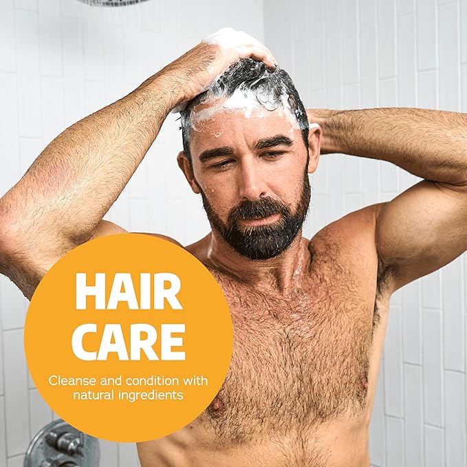 Dr. Squatch Natural Hair Bundle for Men - Healthy, Full Looking Hair - Summer Citrus Shampoo (8 fl oz), Summer Citrus Conditioner (11.5 fl oz)