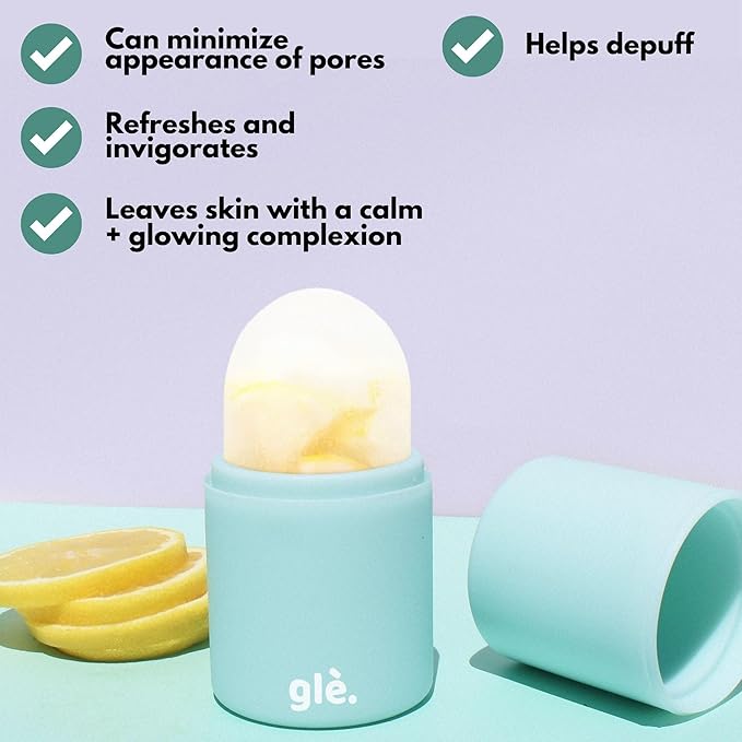 Gle Skincare Cryotherapy Ice Massager Infused with Vitamin C - Cryo ICY Pops Face Massage Ice Roller | Cryotherapy Cooling Facial Ice Massager - for Face & Eyes