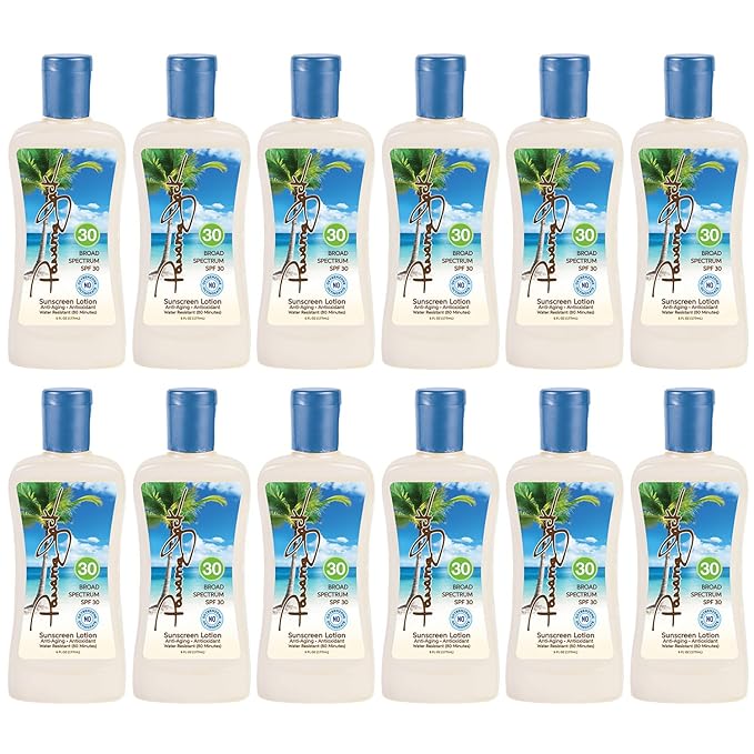 Panama Jack Sunscreen Suntan Lotion - SPF 30, Broad Spectrum UVA/UVB Protection, PABA, Paraben, Gluten & Cruelty Free, 6 FL OZ (Pack of 12)