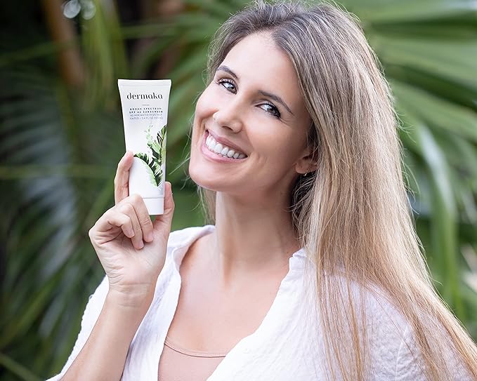 Dermaka Sunscreen SPF 42 for Face & Body – 2-in-1 Lightly Tinted Mineral Sunscreen with Zinc Oxide & Titanium Dioxide – Skin Soothing, Water-Resistant 80 Min, 3.4 oz