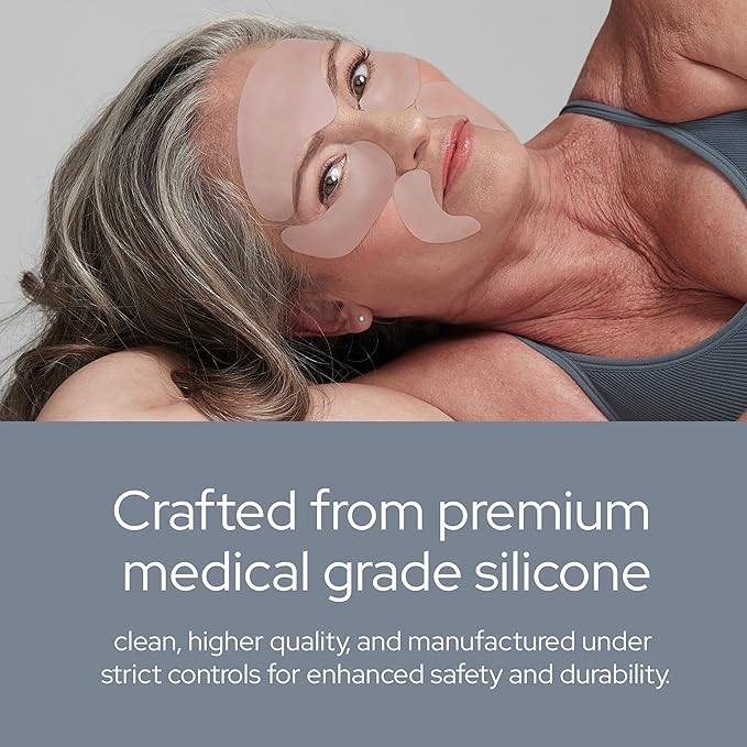 SiO Beauty SuperLift Pack - Wrinkle-Smoothing, Medical-Grade Silicone Patches for Fine Lines - Reusable Up to 10x - Cruelty-Free & Eco-Friendly Beauty Patches for Smile Lines & Crows Feet - 5 Patches