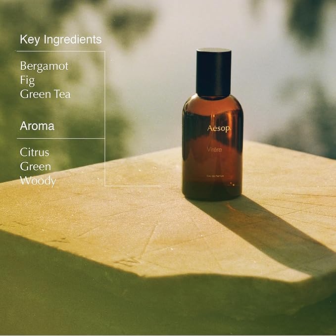 Aesop Virēre Eau de Parfum | Fresh Citrus & Green Spice Fragrance | Inspired by Mediterranean Memories | 1.6 oz