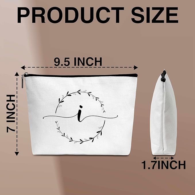 Monogram makeup bag letter toiletry