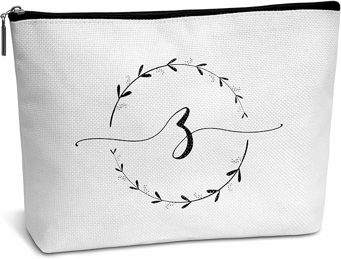 Monogram makeup bag letter toiletry