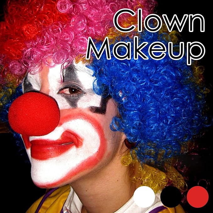 3 Colors White Black Red Face Body Paint Stick, Eye Black Lipstick Face Paint for Baseball/Football/Halloween Accessories Vampire/Witch/Clown Makeup Cream Face& Body Paint Easy to Blend