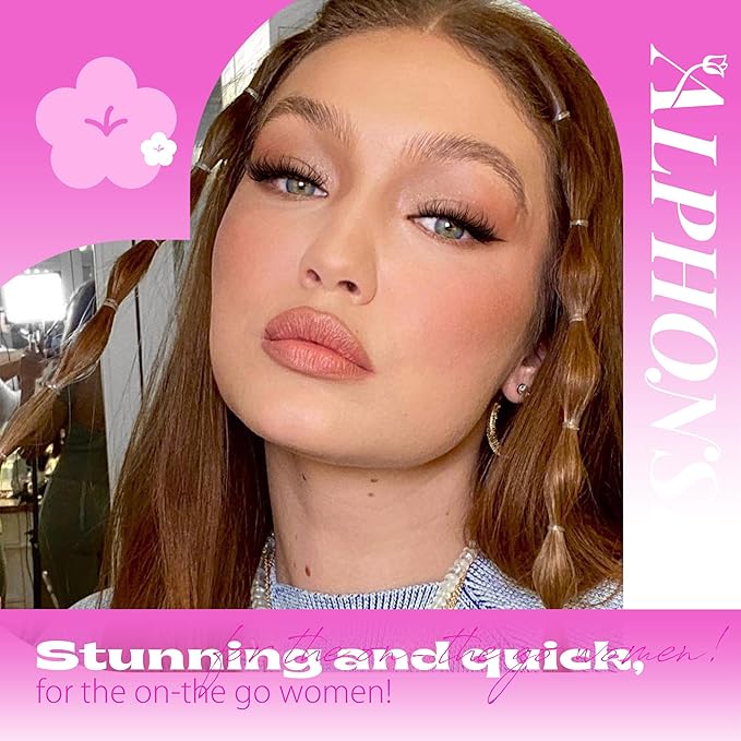 Reusable Self Adhesive Eyelashes Wispy Self Adhesive Lash Clusters Fluffy Press on Lashes Extension 10-16mm Glueless Lashes Clusters with Tweezers by ALPHONSE