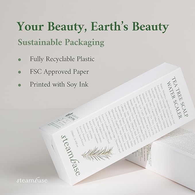 STEAMBASE Tea Tree Scalp Water Scaler | Exfoliator for Itchy Dry Flaky Scalp, Buildup Remover, Treatment for Excess Sebum Oily Greasy Hair | Korean Hair Care Products, Refill 16.9 fl oz