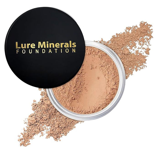 Lure Minerals Mineral Foundation Loose Powder - 8g, Mineral Makeup Face Powder Foundation (Beige Medium - Luminous)