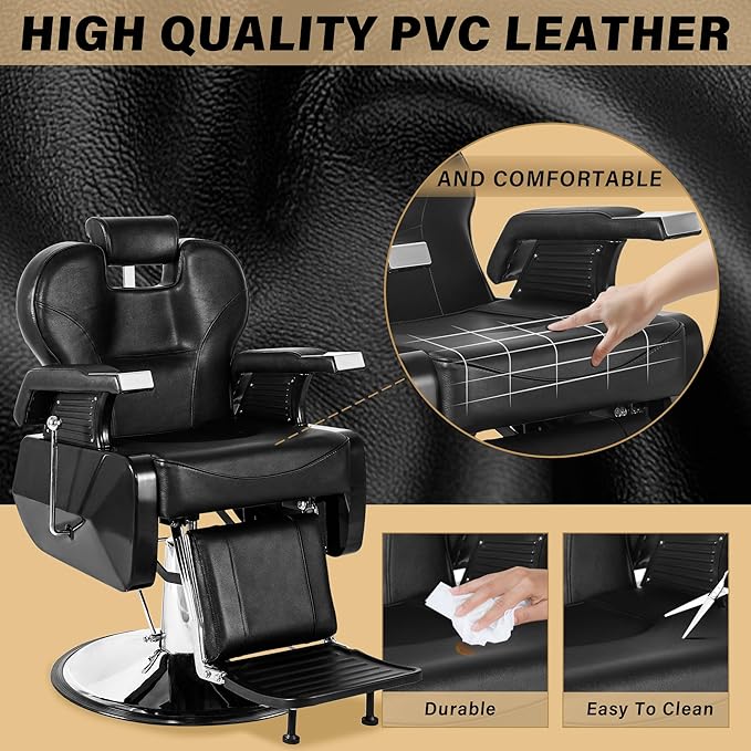 Barber Chair Salon Chairs for Hair Stylist Heavy Duty Hydraulic Reclining for Salon Barbershop Hair Stylist Professional