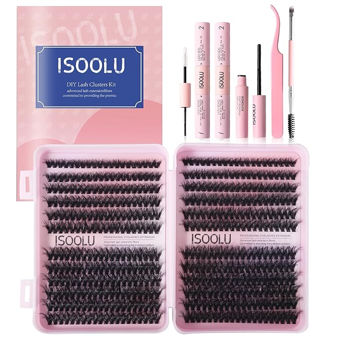 Fairy Lash Clusters Manga Individual Lashes C Curl Wispy Eyelash Clusters WideSpan Eyelash Extension Kit with Lash Bond and Seal Wet-Look Spiky Cluster Lashes (50D 9-16mm D 0.07)