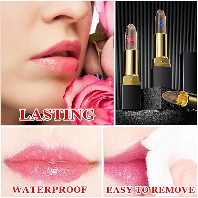 2 Pcs Temperature Color Change Lipstick,Long Lasting Nourishing Moisturizing Lipgloss,Magic Temperature Color Changing Lipstick,Lip Gloss,Waterproof Matte Lip Balm Makeup AB006