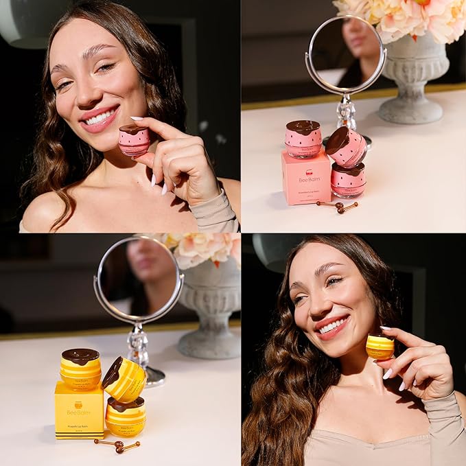 Original My Bee Balm Lip Balm - 2 pack Hydrating Balm Honey Pot for Dry, Chapped & Cracked Lips - Enriched with Propolis, Honey & Vitamin E - Soften, Smooth & Reduce Lip Lines