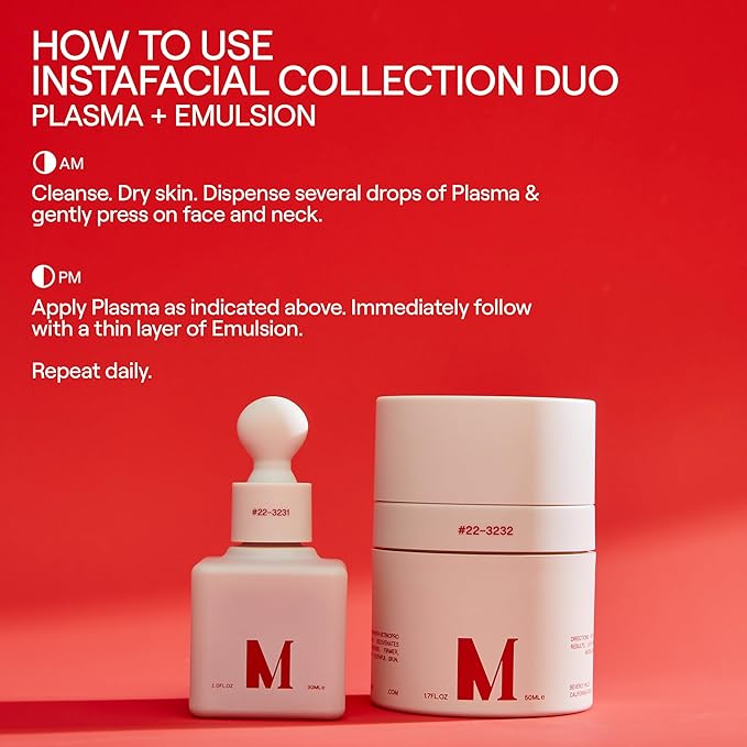 Dr. Diamond's Metacine InstaFacial Collection Duo | Plasma Bioactive Growth Factor Serum | Emulsion Retinopro Growth Factor Night Cream – for Skin Repair, Resurfacing, Rejuvenation & Renewal