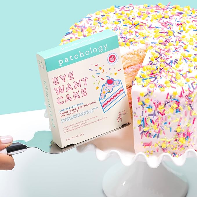 Patchology Eye Want Cake Limited Edition Hydrating & Smoothing Eye Patches – Under Eye Masks for Puffy Eyes, Dark Circles, and Fine Lines – Birthday Cake Inspired Self-Care Essentials, 5-Pack