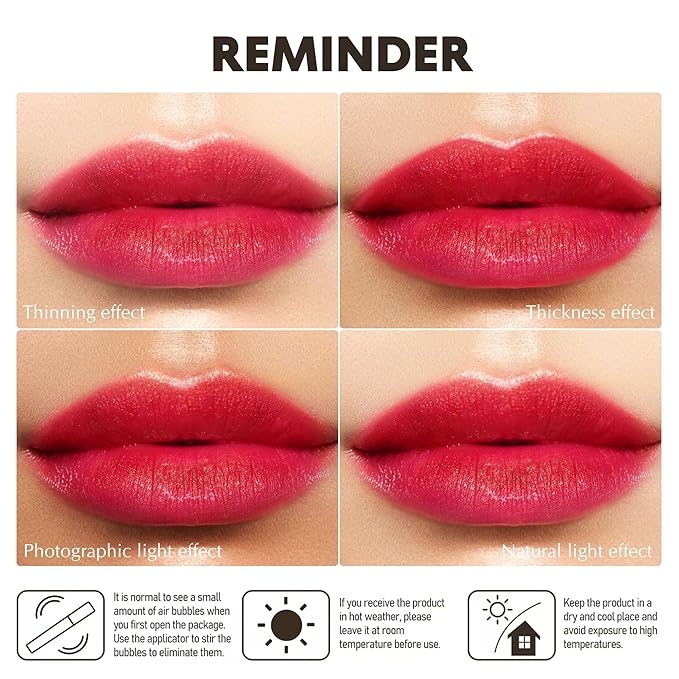 Red Lipstick Moisturizing for Women Shimmer Tinted Lip Balm Hydrate Nourish Raspberry Lip Gloss Vegan& Cruelty Free Lip Makeup, ZG108 Passion