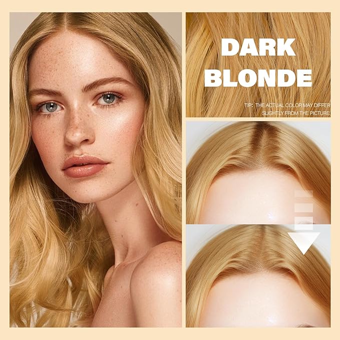 Root Touch Up Sets,Hairline Powder for Women Cover Up- Hairline Concealer for Thin and Thinning Hair, Water & Sweat Resistant,Contain Azonbey Makeup Brush (Dark Blonde, Med-Makeup Brush)