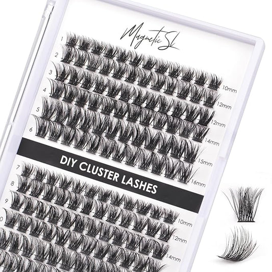 Lash Clusters 144 Pcs Individual Lashes Clusters Eyelash Extensions False Eyelashes DIY Lash Extension Reusable False Eyelashes Natural Look Mix 10-16mm C D Curl-DM17