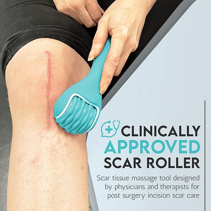Scar Roller, Scar Tissue Massager for Post-Surgery Recovery, Silicone Ice Massage for Post-Surgery Incision Swelling and Soreness, Joint Roller for Improved Range of Motion and Flexibility. Teal