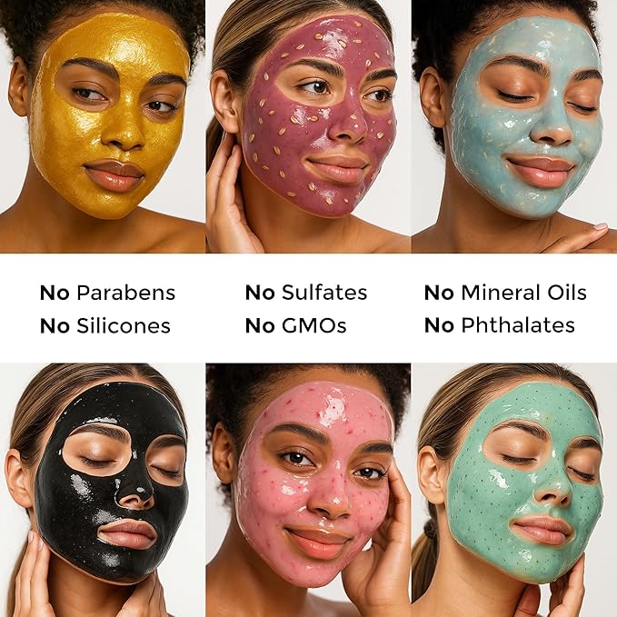 Jelly Mask for Facials Peel-Off - 10 Set Pack Modeling Rubber Mask Multipack - Hydrating & Calming Jelly Face Mask Powder Variety Spa Kit - Bowl Scoop & Spatula Bundle - Professional Skincare