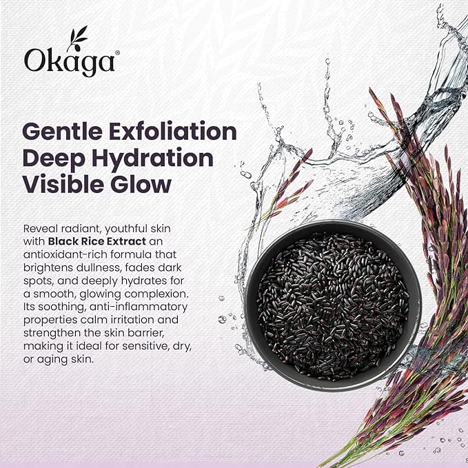 Black Rice Exfoliant Rice Peel Shot Ampoule - Removes Sebum, Dead Skin, Rice Exfoliator for Face - Pore Minimizer and Hydrating Formula for Smooth Radiant Glow, All Skin Types (90 mL)