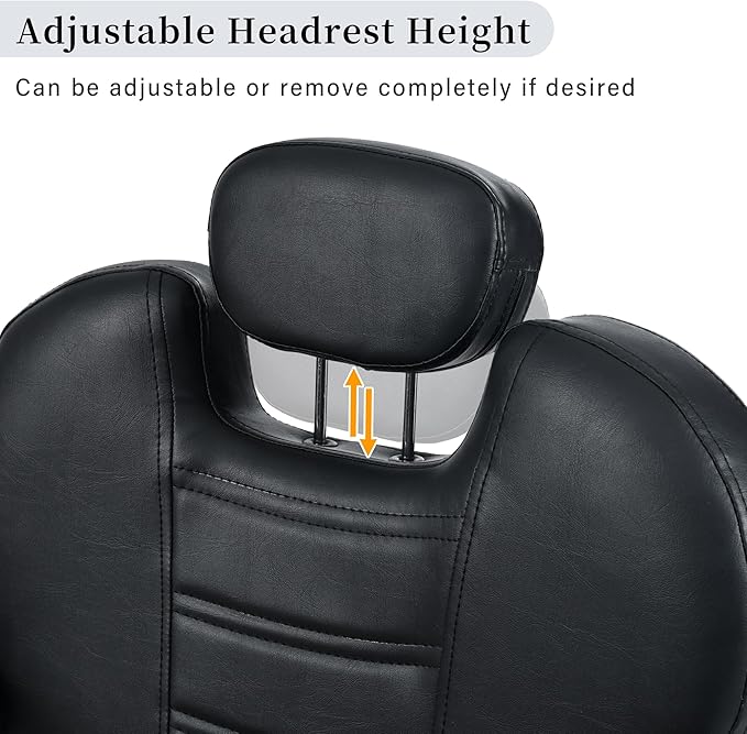 Hair Salon Chair, Styling Reclining Barber Chair,Seat Height 37.4-41.7", Heavy Duty Hydraulic Pump,Adjustable Barber Chair Beauty Shampoo Barbering Chair for Hair Stylist Spa