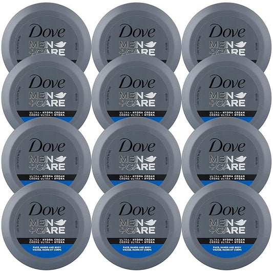 Dove Men+Care Ultra Hydra Cream - Dove Lotion, 3-In-1 Advanced Skin Care for Men, Face Cream, Hand Cream, and Body Lotion for Extremely Dry Skin, All Skin Types, 5.07 Fl Oz (Pack of 12)