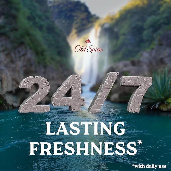 Old Spice GentleMan's Aluminum Free Dry Feel Deodorant for Men, 24/7 Lasting Freshness, Gentle on Skin with Skin Conditioners, Blue Agave + Fresh Waterfall Scent, 3.0 oz (Pack of 3)