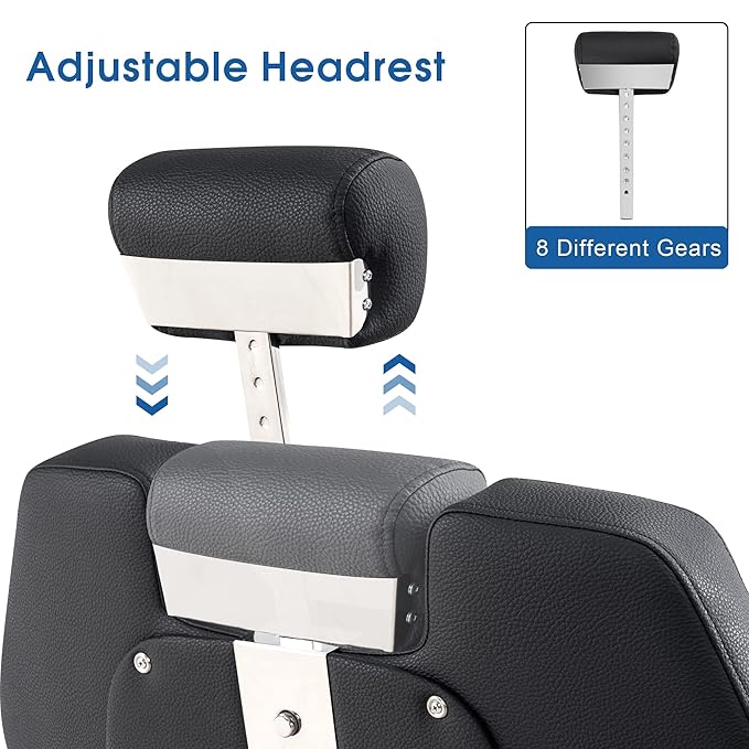 BarberPub Hydraulic Recline Barber Chair All Purpose Salon Beauty Spa Styling Equipment 9208 (Black)