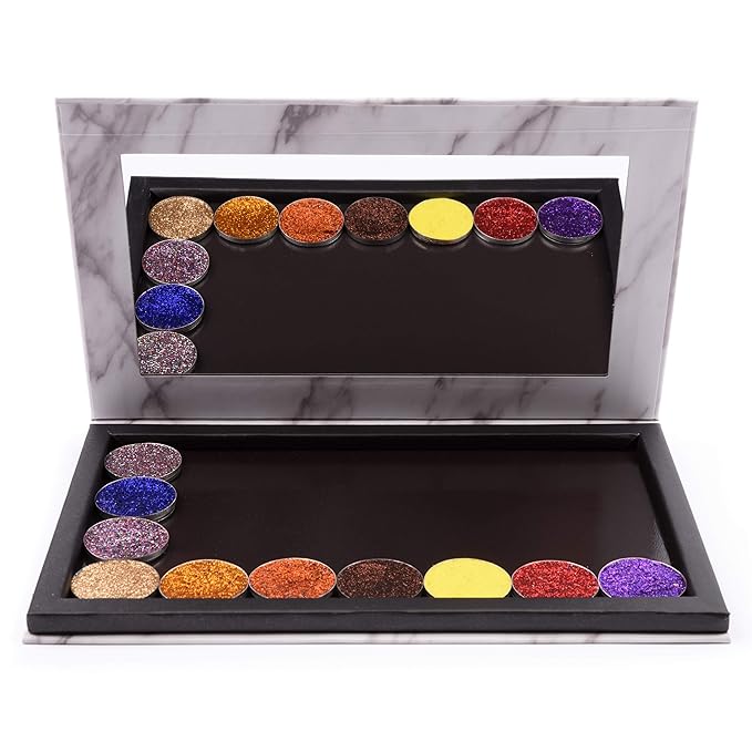Magnetic Palette Marble Empty Makeup Palette with Mirror for Eyeshadow Lipstick Blush Powder (White)