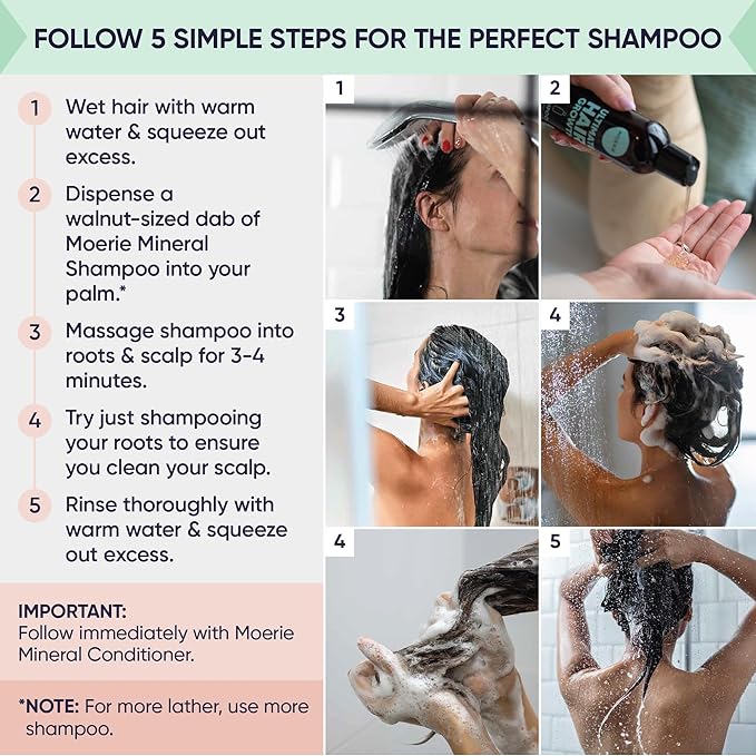 Moerie Ultimate Hair Growth Shampoo – For Longer, Thicker, Fuller Hair - Vegan Friendly Volumizing Hair Products – Paraben & Silicone Free – All Hair Types – Reverse Hair Loss – 8.45 fl oz, Double Set