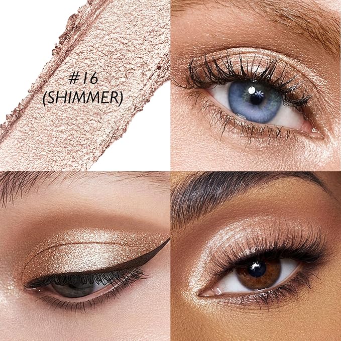 Cocoa Brown Shimmer Eyeshadow Stick, Waterproof Cream Eye Shadow Pencil Long-Lasting Crease-Proof Glitter Eyeshadow Crayon Smooth High Pigmented Highlighter Neutral Eye Shadow Liner Makeup