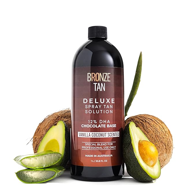 Bronze Tan Dark Spray Tan Solution - Professional Tanning Solution for Spray Tan Machine - Airbrush Spray Tan - Sunless Tanning Solution 1L/33.8 FL OZ