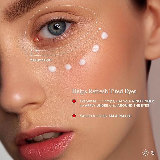 Koji White 3% Caffeine Eye Serum with 0.2% Retinol, Peptides, Hyaluronic Acid & Vitamin C for Puffiness & Dark Circles - Unscented, Vegan, Fragrance-Free 15 ML (0.50 Fl Oz)