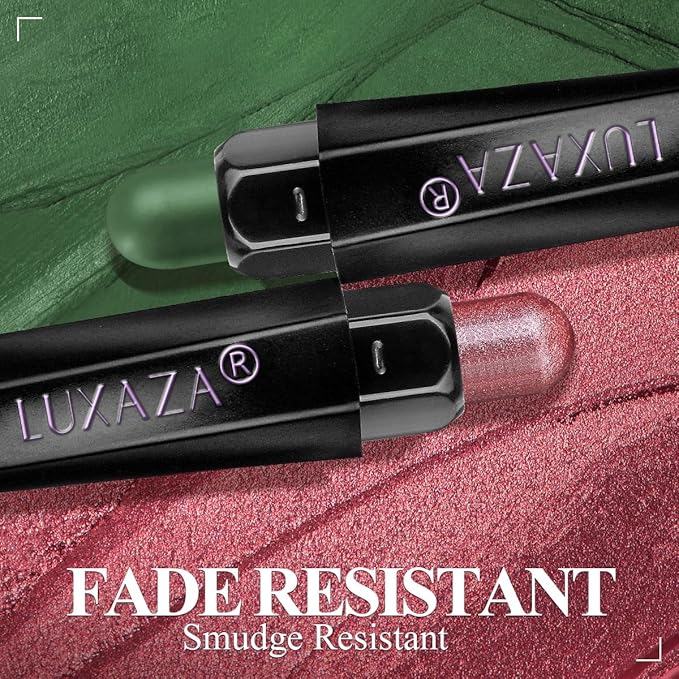 10PCS Eyeshadow Stick,Pro Longwear Cream Eye Shadow Brightener Pencil Crayon Makeup Sticks-Christmas Golden Night