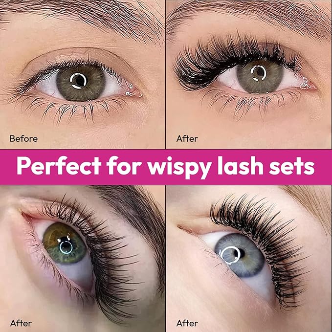 Eyesy Lash 500 Wispy Promade Fans - 9D 0.05 Size 14mm Curl CC - Natural Wispy Lashes Loose Premade Lash Fans for Eyelash Extensions Handmade Pre Made Eyelashes for Spiky, Volume, Natural Look