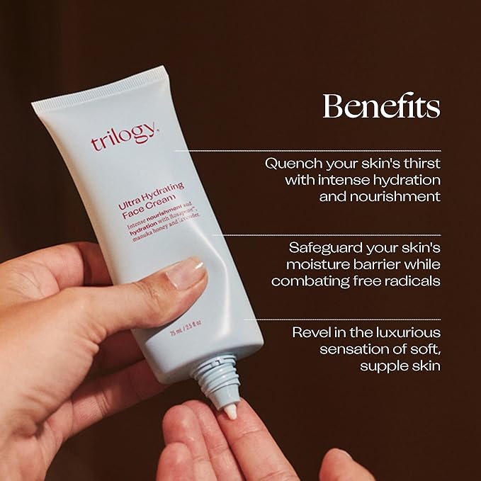 Trilogy Ultra Hydrating Face Cream, Intense Moisture for Dry Skin, 2.5 fl oz