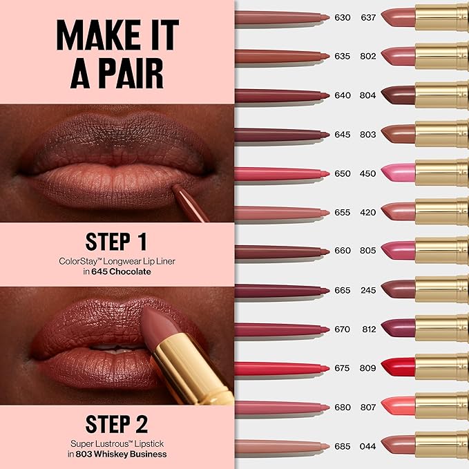 Revlon Colorstay Lip Liner Makeup with Built-In Sharpener, Longwear Rich Colors, Smooth Application, 675 Red, 0.01 oz