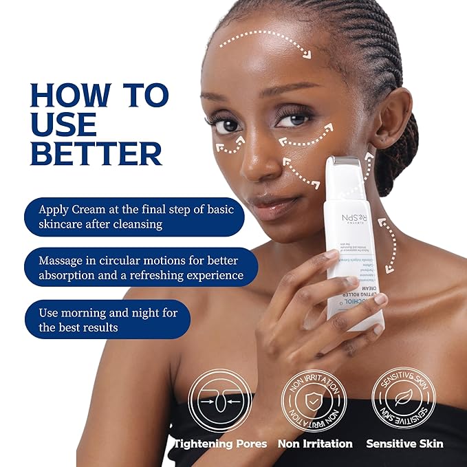 Re.SPN Bakuchiol Lifting Roller Cream – For Wrinkles, Lifting & Pore Tightening on Face & Neck with Gua Sha Applicator, Vegan, Natural Retinol, Niacinamide, K-Beauty (0.67 fl oz)