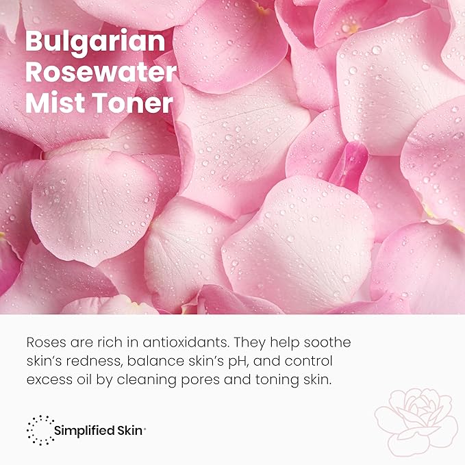 Rose Water Spray for Face & Hair – Pure USDA Organic Rosewater Toner – Refreshing Mist for Skin Care, Makeup & Locs – Natural Rose Scent, 4 Oz