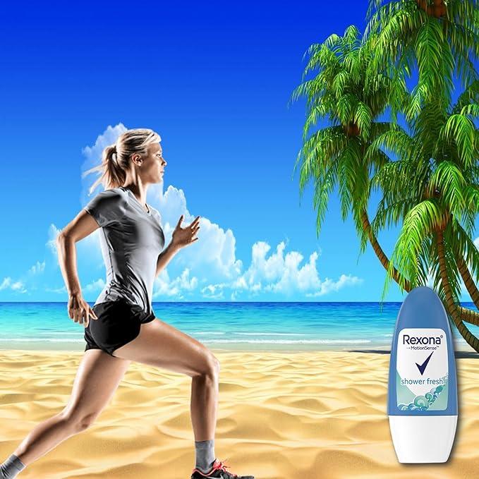 Rexona Shower Fresh- Roll On, Antiperspirant Deodorant For Women, Free Alcohol, 48 Hours Protection, Quick Dry, It helps reduce stains and protect you against sweat 50 ML (Pack of 3), 1.70 Fl Oz 1)