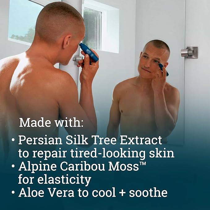 Oars + Alps Wake Up Eye Roller and Eye Depuffer, Dermatologist Tested Skin Care Infused with Caffeine and Aloe Vera, TSA Friendly, 0.5 Oz