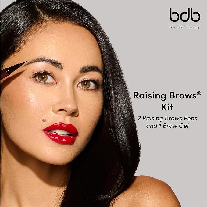 bdb Raising Brows & Brow Gel Kit, Taupe Eyebrow Pen, Smudge-Proof Brow Gel, Effortlessly Natural, 2-Pack