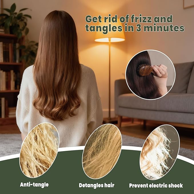 Scalp Massager Brush & Gua Sha Tool Set - Wooden Comb for Scalp Stimulation, Facial Massage & Relaxation, Handcrafted Natural Self-Care Gift Set with Storage Bag, King Wood