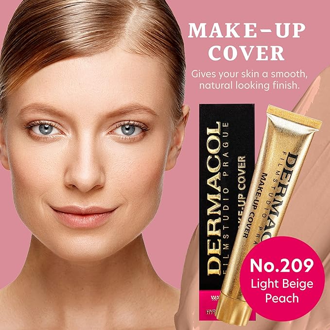 Dermacol - Full Coverage Matte Foundation with SPF 30, Waterproof Makeup for Oily Skin, Acne, & Under Eye Bags, Long-Lasting Makeup, 30g, Shade 209