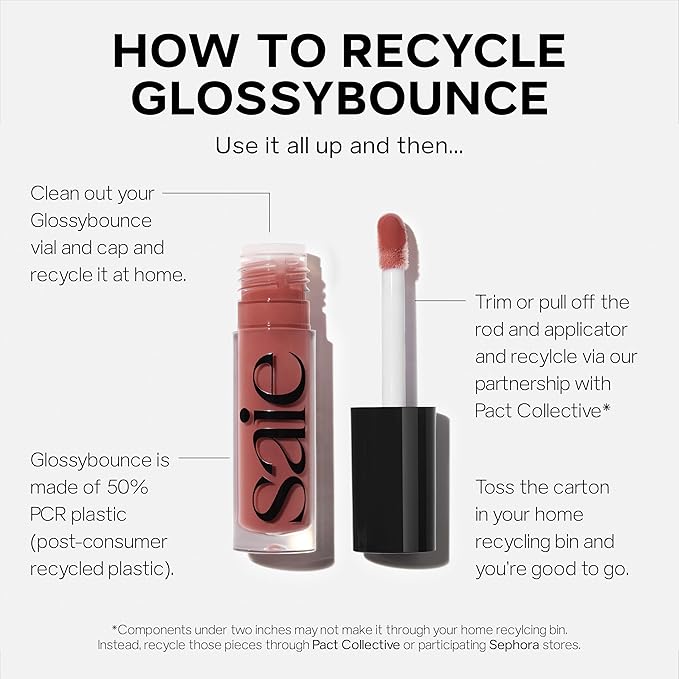 Saie Glossybounce - Hydrating Lip Gloss and Tinted Lip Oil Hybrid with Hyaluronic Acid & Jojoba Oil for Non-Sticky, Ultra-Shiny, Plump & Soft Lips - Everyday Makeup Essential - Dream (.17 oz)