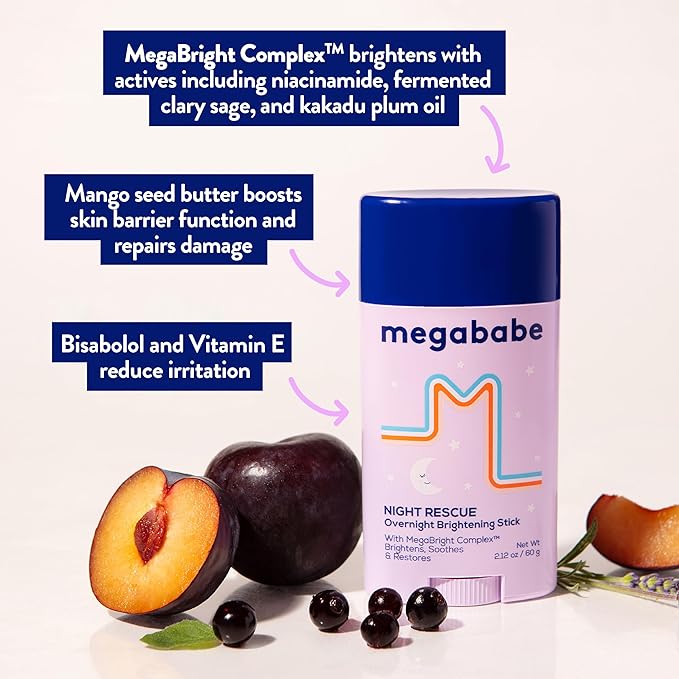 Megababe Night Rescue | Brightening & Soothing | 2.12 oz