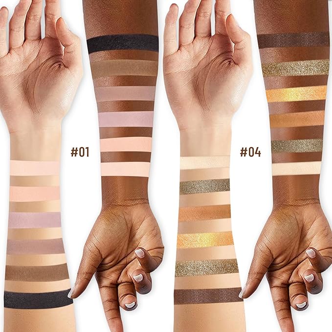 2PCS 6 Colors Mini Naked Eyeshadow Palette Makeup with Brush Set Neutral Nude Eye Shadow Brown & Olive-colored Matte Shimmer Make Up Pallet with Mirror Highly Pigmented Travel Size Gift Kit